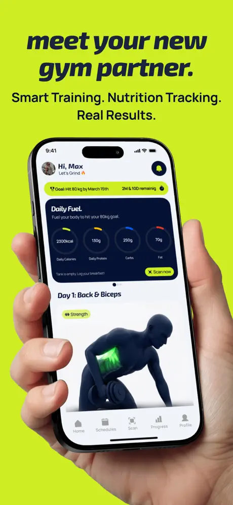 GymFriends home dashboard